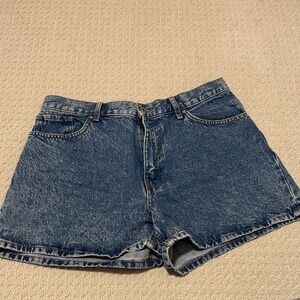 Mango Washed Blue High-Rise Denim Shorts